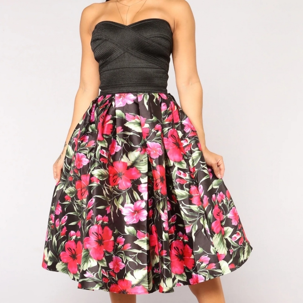 Bandage top floral dress